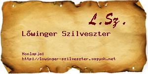 Lőwinger Szilveszter névjegykártya